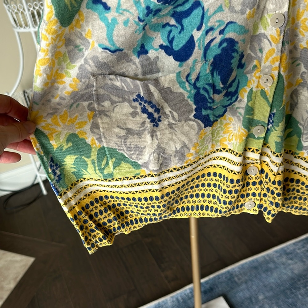 Anthropologie Floral V-Neck Cardigan - Picture 4 of 6